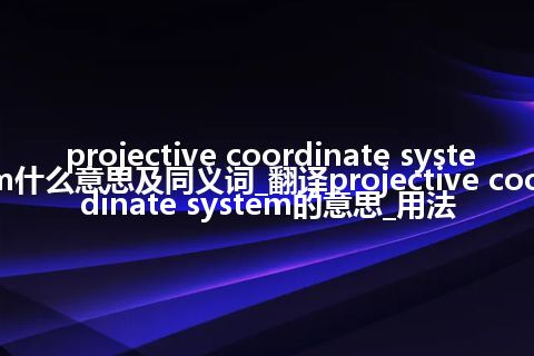 projective coordinate system什么意思及同义词_翻译projective coordinate system的意思_用法