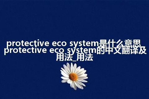 protective eco system是什么意思_protective eco system的中文翻译及用法_用法