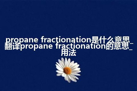 propane fractionation是什么意思_翻译propane fractionation的意思_用法