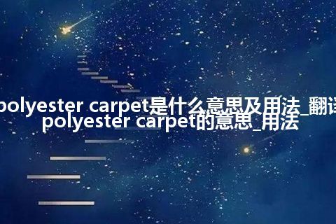 polyester carpet是什么意思及用法_翻译polyester carpet的意思_用法