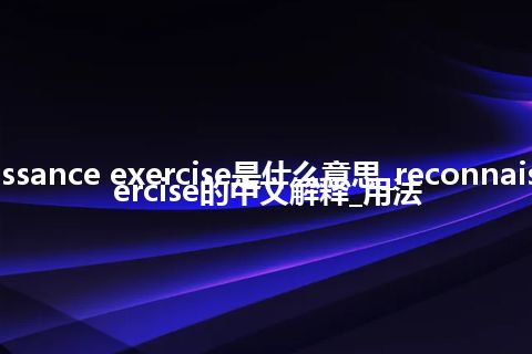 reconnaissance exercise是什么意思_reconnaissance exercise的中文解释_用法
