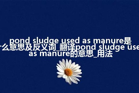 pond sludge used as manure是什么意思及反义词_翻译pond sludge used as manure的意思_用法