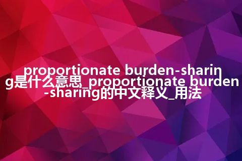 proportionate burden-sharing是什么意思_proportionate burden-sharing的中文释义_用法
