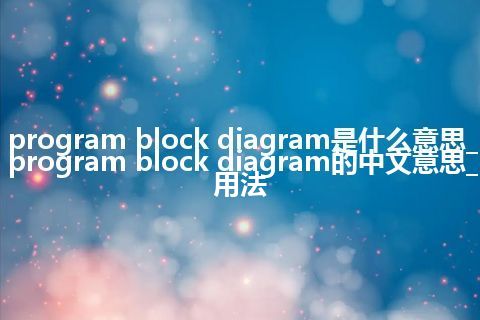 program block diagram是什么意思_program block diagram的中文意思_用法