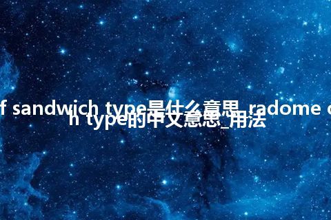 radome of sandwich type是什么意思_radome of sandwich type的中文意思_用法