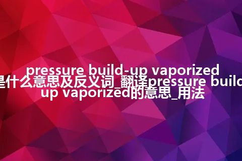 pressure build-up vaporized是什么意思及反义词_翻译pressure build-up vaporized的意思_用法