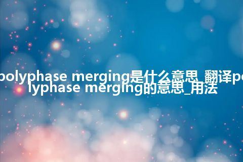 polyphase merging是什么意思_翻译polyphase merging的意思_用法