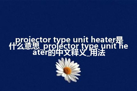 projector type unit heater是什么意思_projector type unit heater的中文释义_用法