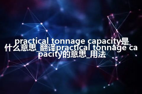 practical tonnage capacity是什么意思_翻译practical tonnage capacity的意思_用法