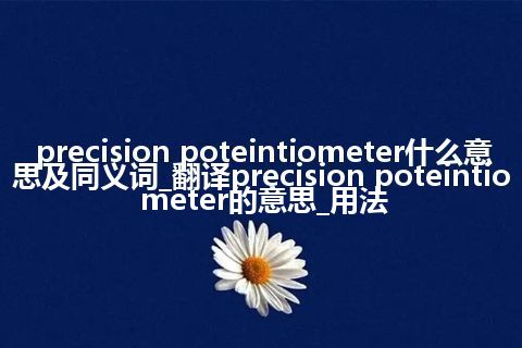 precision poteintiometer什么意思及同义词_翻译precision poteintiometer的意思_用法