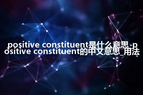 positive constituent是什么意思_positive constituent的中文意思_用法