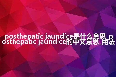 posthepatic jaundice是什么意思_posthepatic jaundice的中文意思_用法
