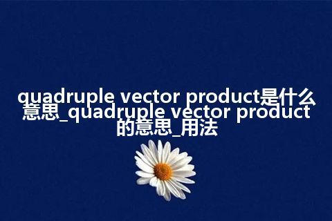 quadruple vector product是什么意思_quadruple vector product的意思_用法