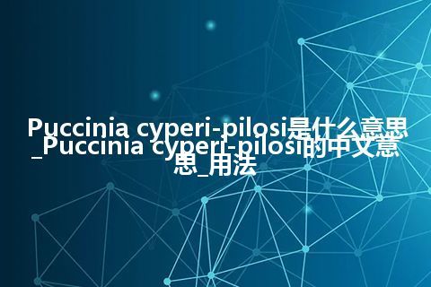 Puccinia cyperi-pilosi是什么意思_Puccinia cyperi-pilosi的中文意思_用法