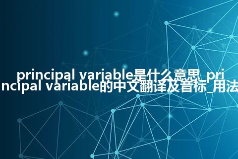 principal variable是什么意思_principal variable的中文翻译及音标_用法