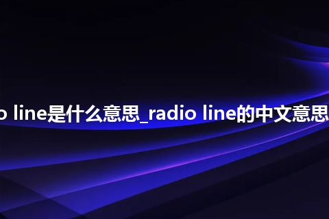 radio line是什么意思_radio line的中文意思_用法