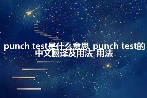 punch test是什么意思_punch test的中文翻译及用法_用法