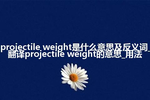 projectile weight是什么意思及反义词_翻译projectile weight的意思_用法