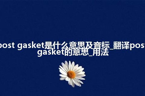 post gasket是什么意思及音标_翻译post gasket的意思_用法