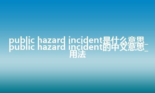 public hazard incident是什么意思_public hazard incident的中文意思_用法