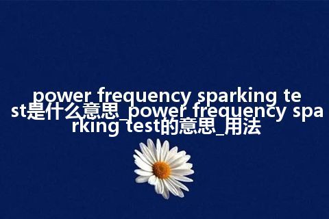 power frequency sparking test是什么意思_power frequency sparking test的意思_用法