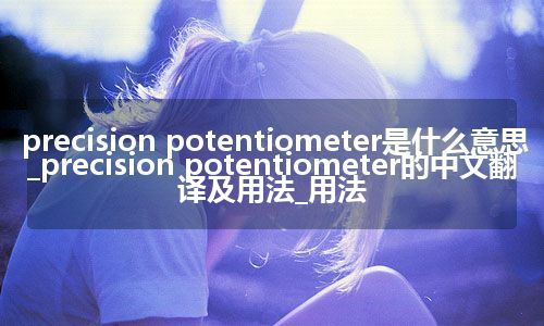 precision potentiometer是什么意思_precision potentiometer的中文翻译及用法_用法