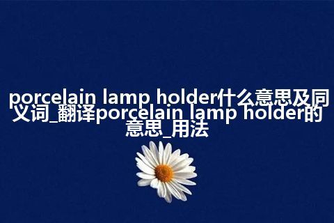 porcelain lamp holder什么意思及同义词_翻译porcelain lamp holder的意思_用法