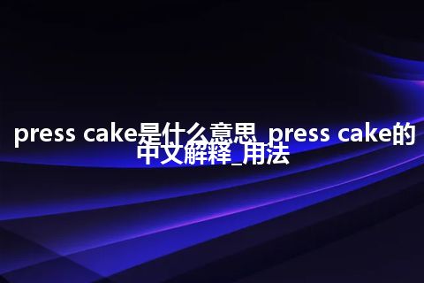 press cake是什么意思_press cake的中文解释_用法