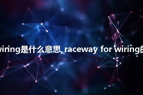 raceway for wiring是什么意思_raceway for wiring的中文意思_用法