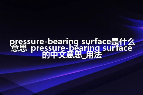 pressure-bearing surface是什么意思_pressure-bearing surface的中文意思_用法