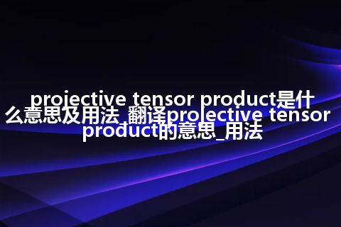 projective tensor product是什么意思及用法_翻译projective tensor product的意思_用法