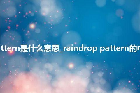 raindrop pattern是什么意思_raindrop pattern的中文释义_用法