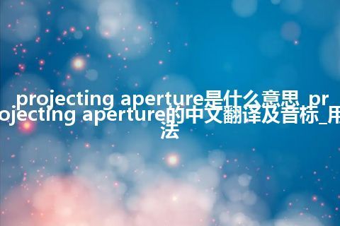 projecting aperture是什么意思_projecting aperture的中文翻译及音标_用法