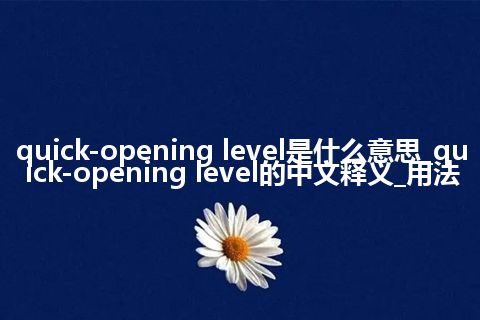 quick-opening level是什么意思_quick-opening level的中文释义_用法