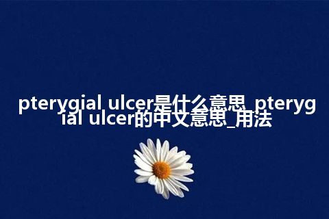 pterygial ulcer是什么意思_pterygial ulcer的中文意思_用法