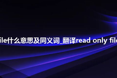 read only file什么意思及同义词_翻译read only file的意思_用法