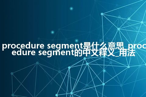 procedure segment是什么意思_procedure segment的中文释义_用法