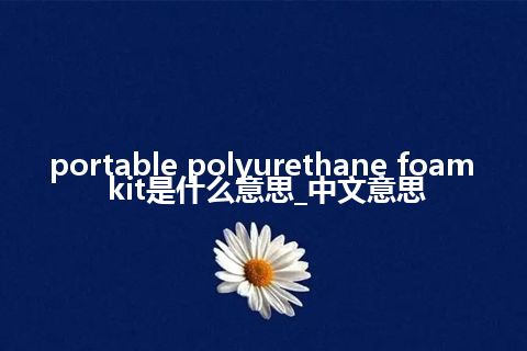 portable polyurethane foam kit是什么意思_中文意思