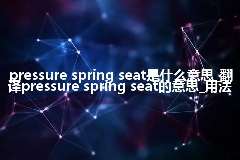 pressure spring seat是什么意思_翻译pressure spring seat的意思_用法