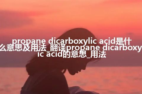 propane dicarboxylic acid是什么意思及用法_翻译propane dicarboxylic acid的意思_用法