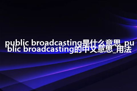 public broadcasting是什么意思_public broadcasting的中文意思_用法