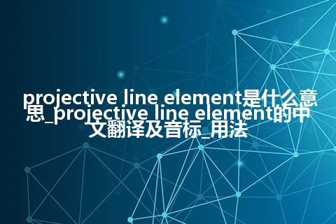 projective line element是什么意思_projective line element的中文翻译及音标_用法