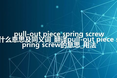 pull-out piece spring screw什么意思及同义词_翻译pull-out piece spring screw的意思_用法