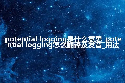 potential logging是什么意思_potential logging怎么翻译及发音_用法