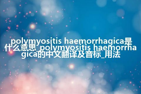 polymyositis haemorrhagica是什么意思_polymyositis haemorrhagica的中文翻译及音标_用法