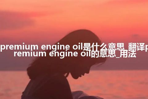 premium engine oil是什么意思_翻译premium engine oil的意思_用法