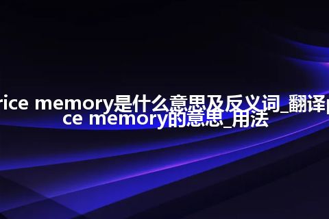 price memory是什么意思及反义词_翻译price memory的意思_用法