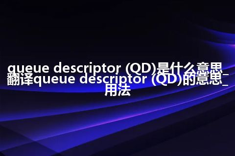 queue descriptor (QD)是什么意思_翻译queue descriptor (QD)的意思_用法