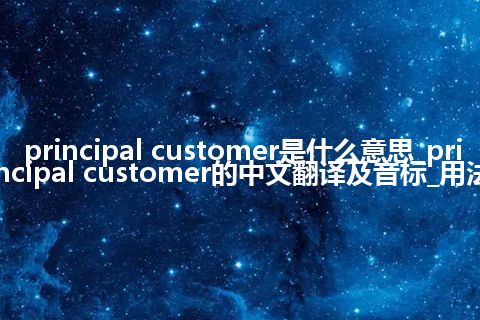 principal customer是什么意思_principal customer的中文翻译及音标_用法