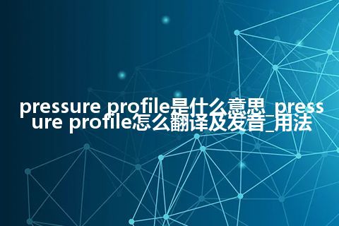 pressure profile是什么意思_pressure profile怎么翻译及发音_用法